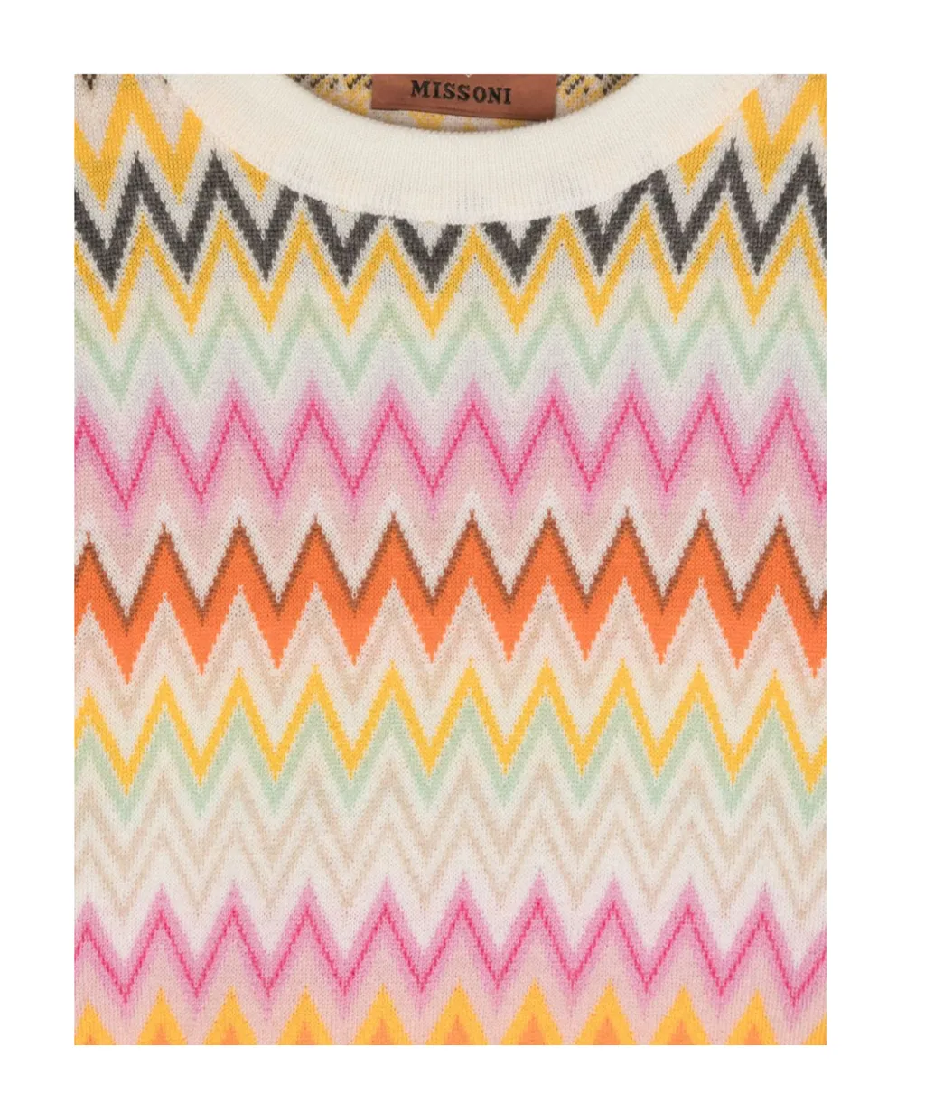 Zigzag Jacquard Crewneck Jumper