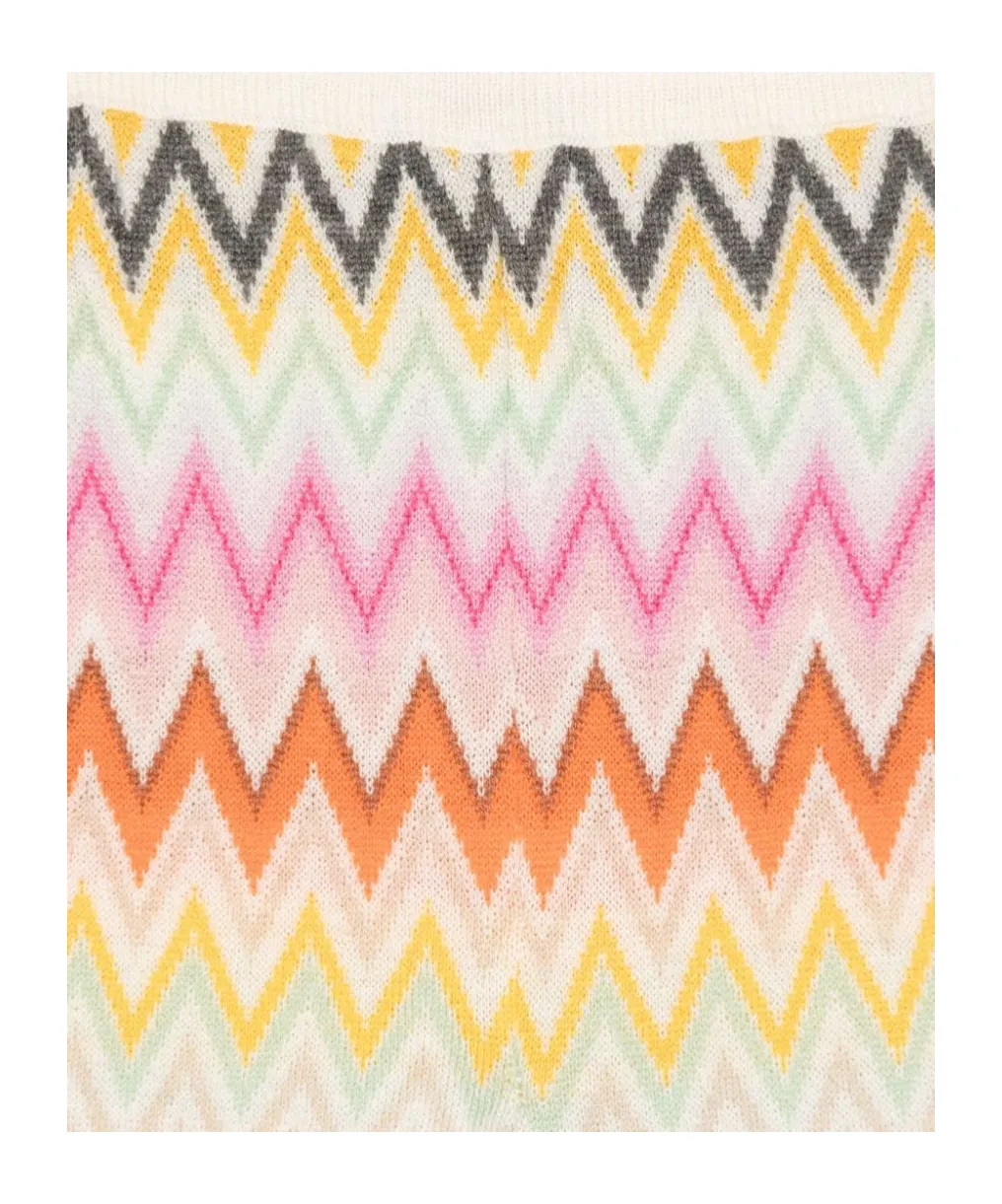 Zigzag-Woven Wide-Leg Trousers