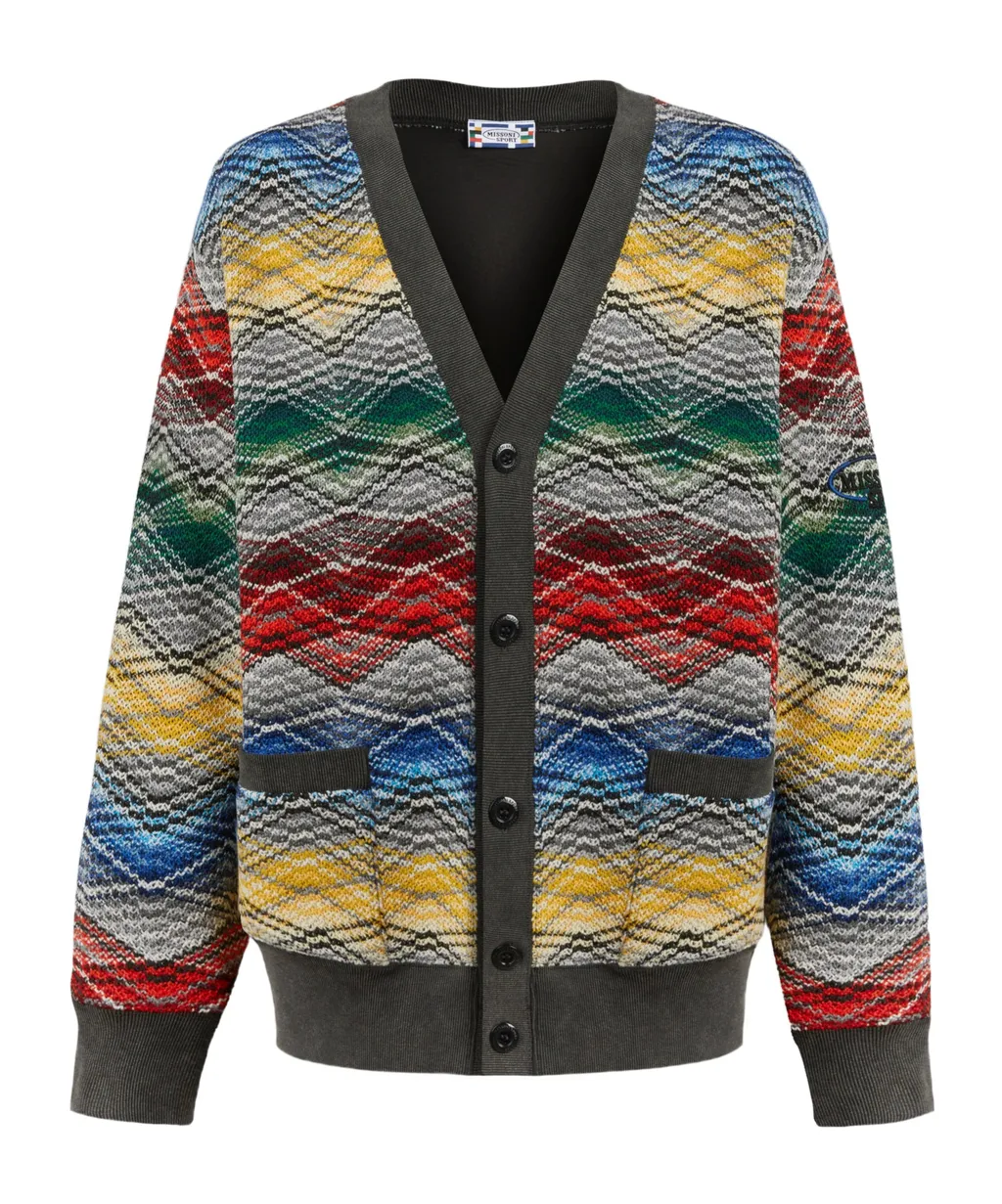 Zigzag V-Neck Cardigan