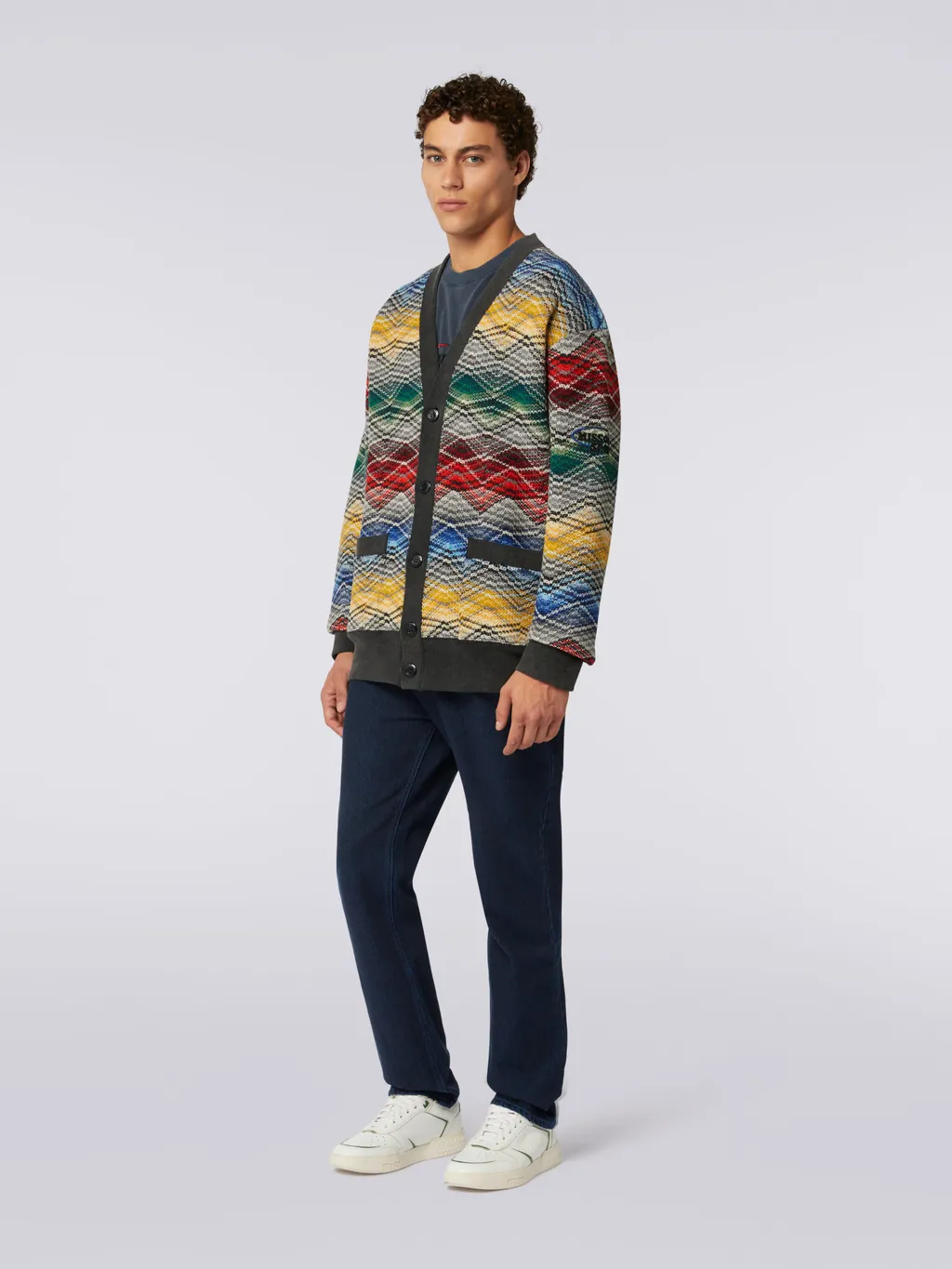 Zigzag V-Neck Cardigan