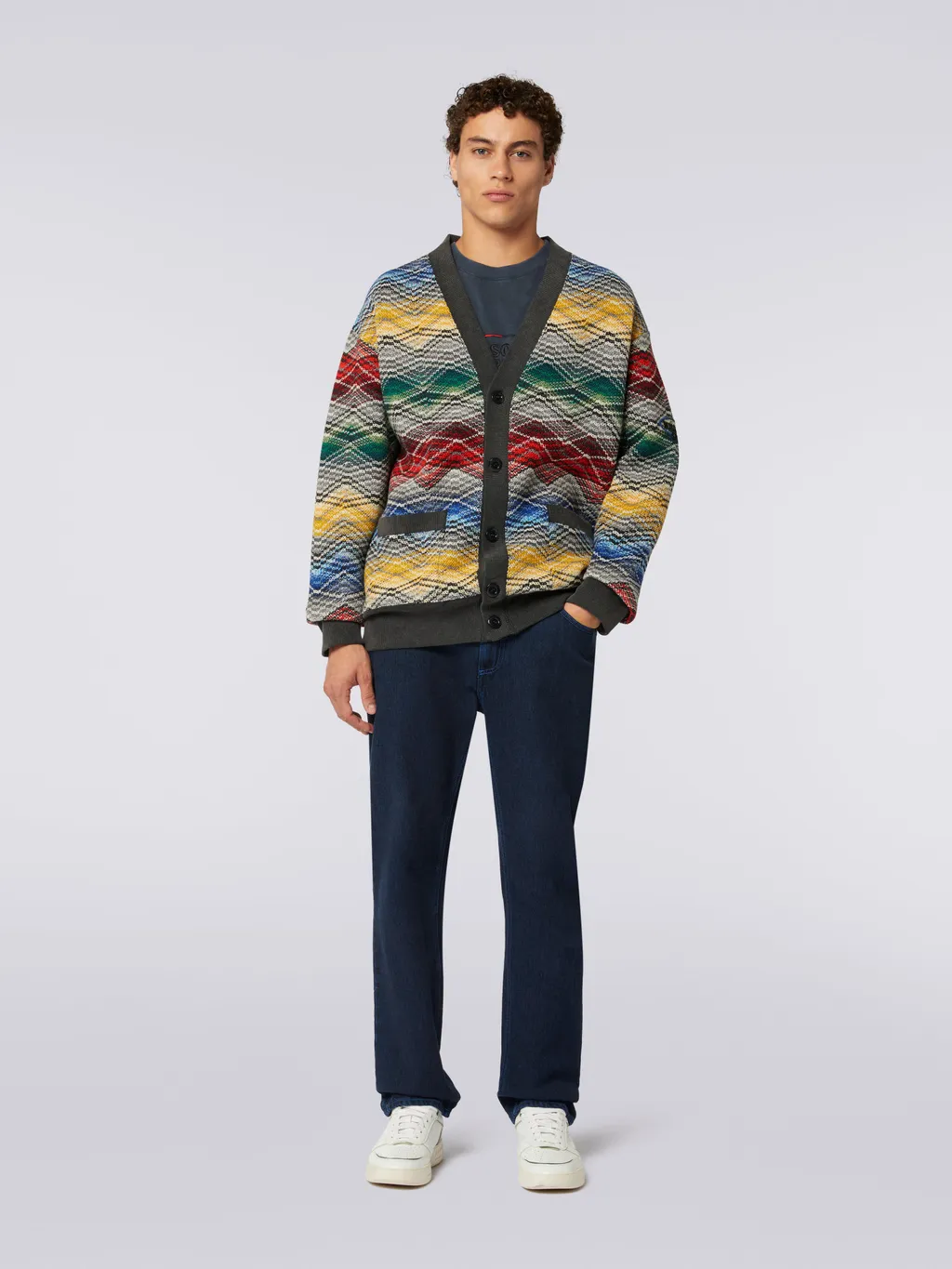 Zigzag V-Neck Cardigan
