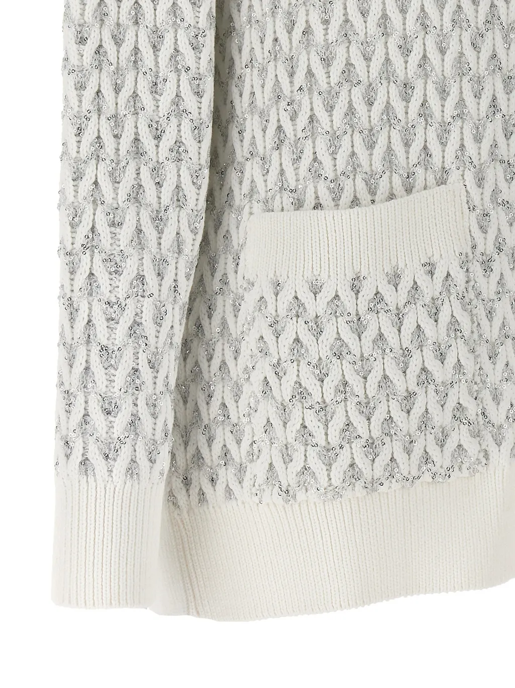 Sequin-Embellished Oversized Cardigan