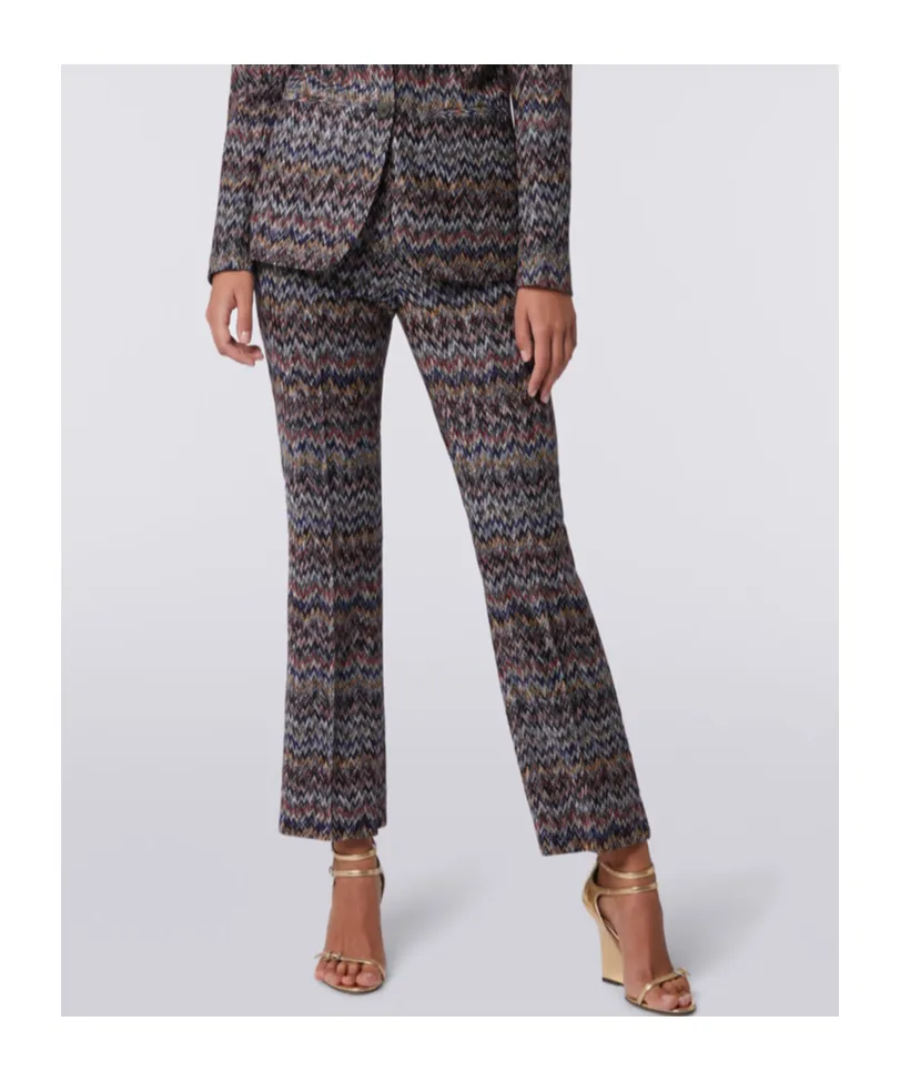 Zigzag Printed Cropped Trousers