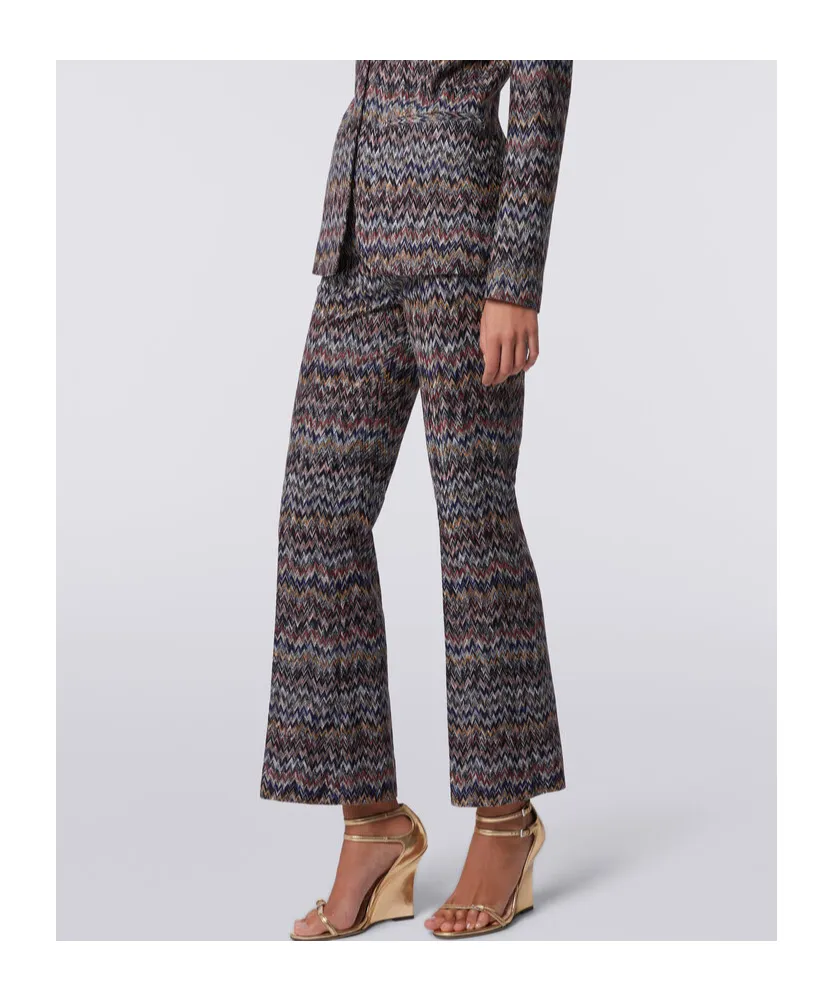 Zigzag Printed Cropped Trousers