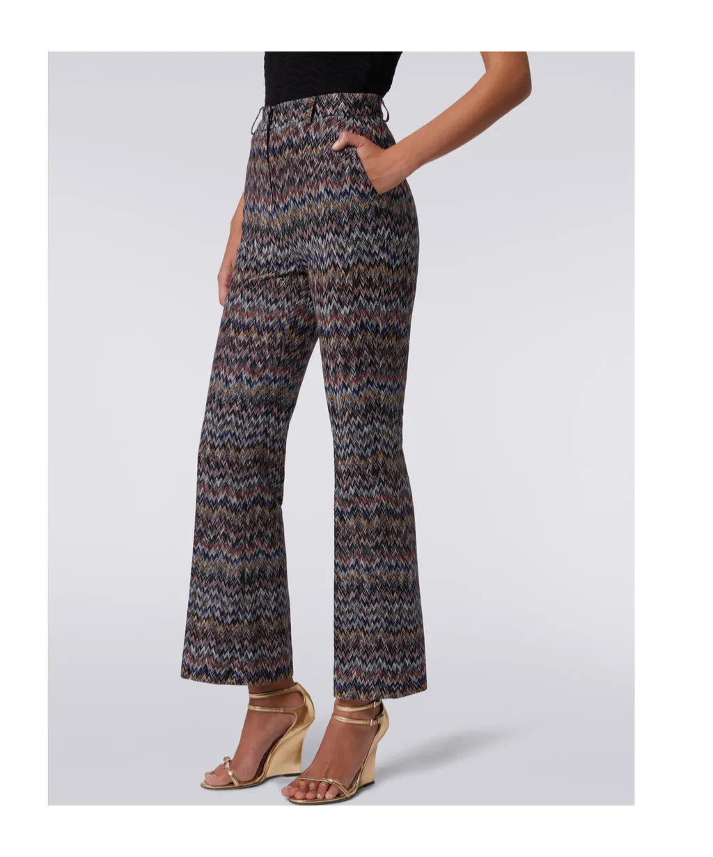 Zigzag Printed Cropped Trousers