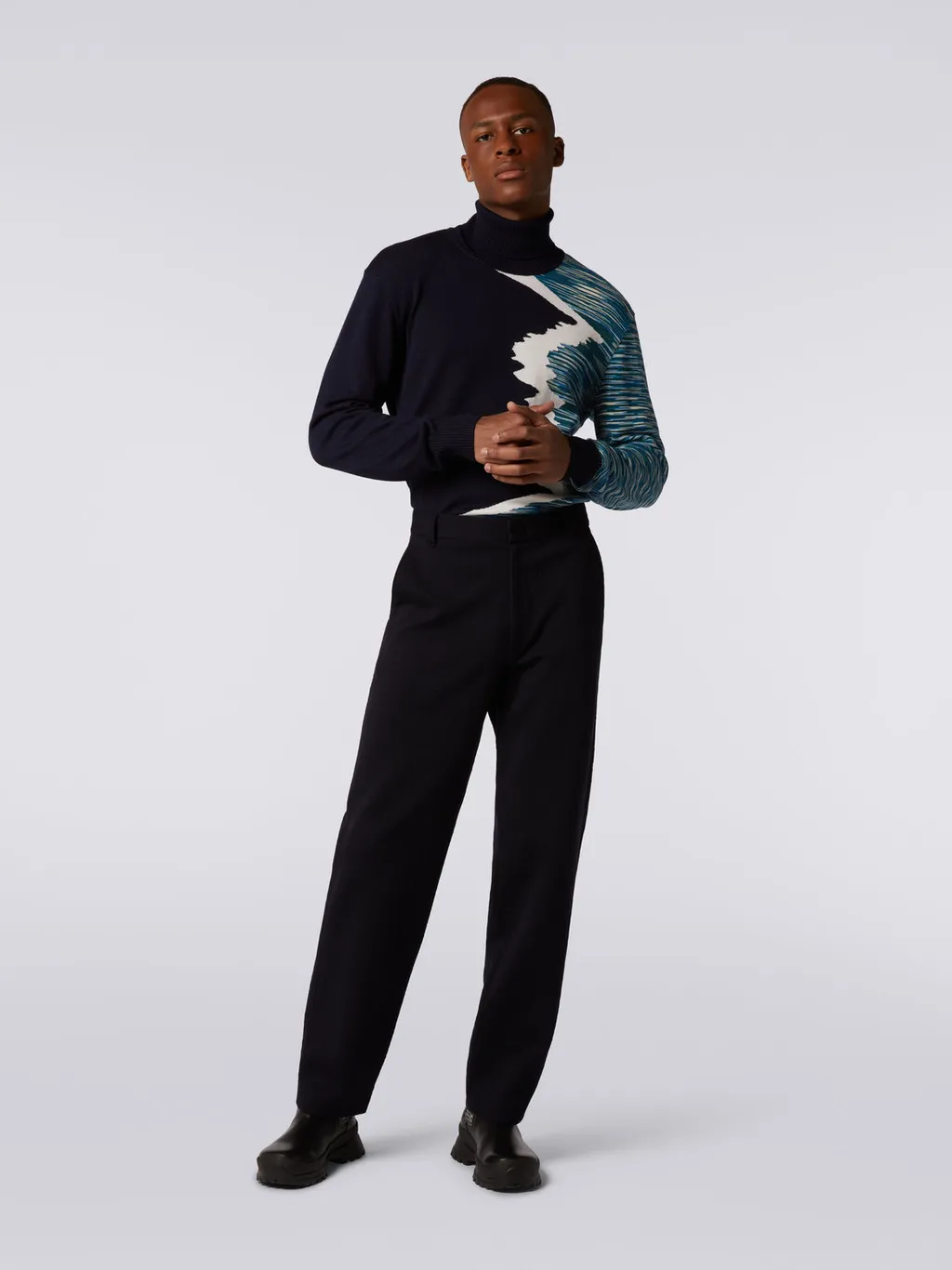 Straight-Leg Wool-Blend Trousers