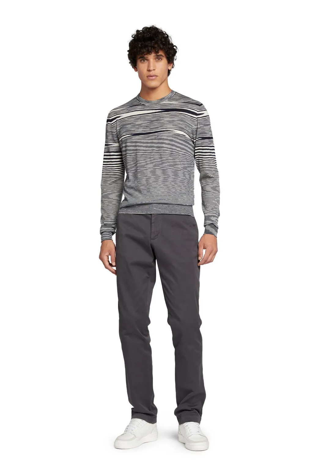 Striped Crewneck Long-Sleeved Jumper