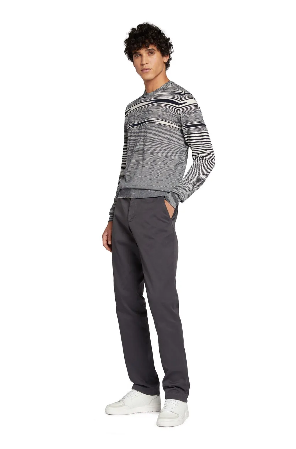 Striped Crewneck Long-Sleeved Jumper