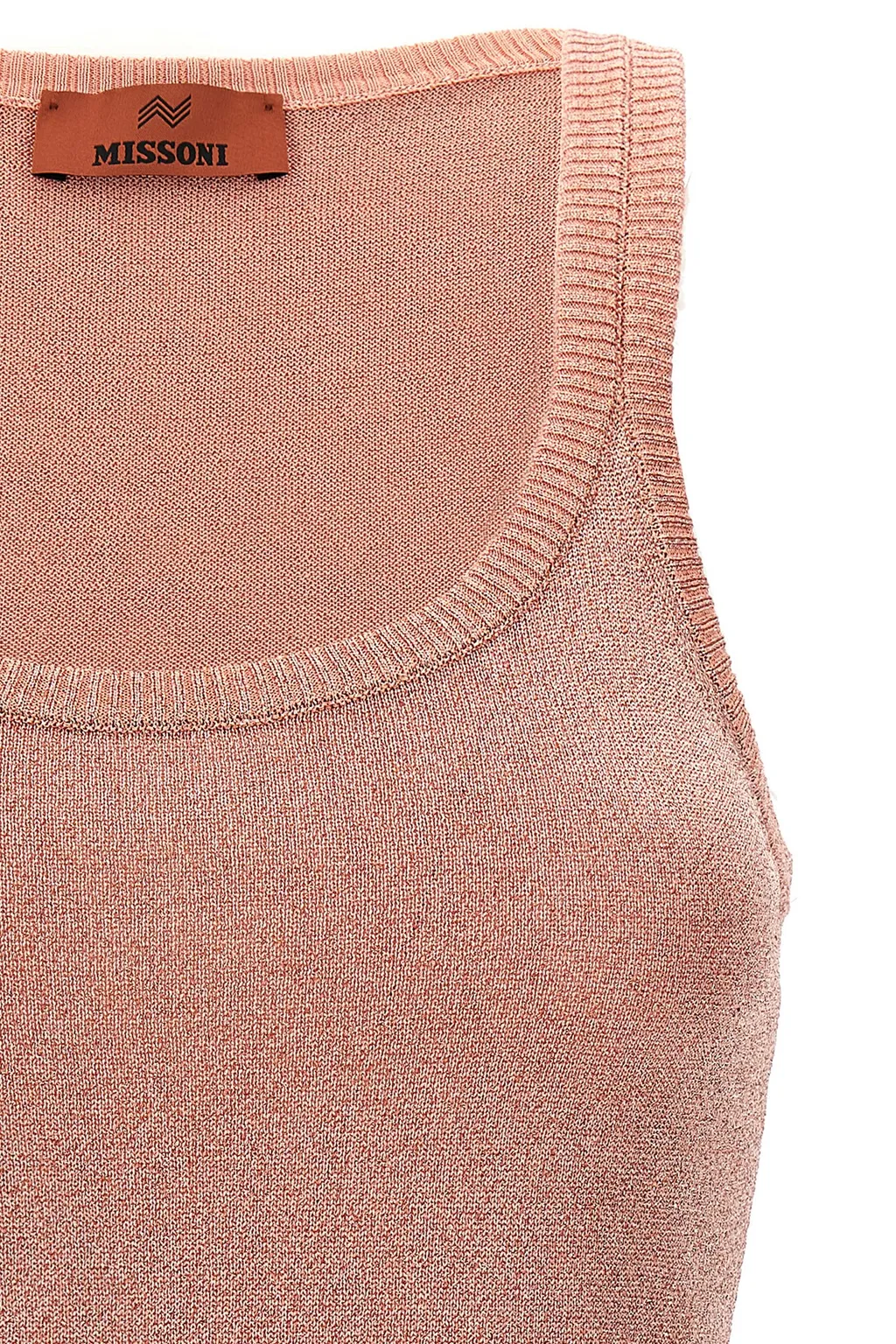Sleeveless Knitted Lurex Tank Top