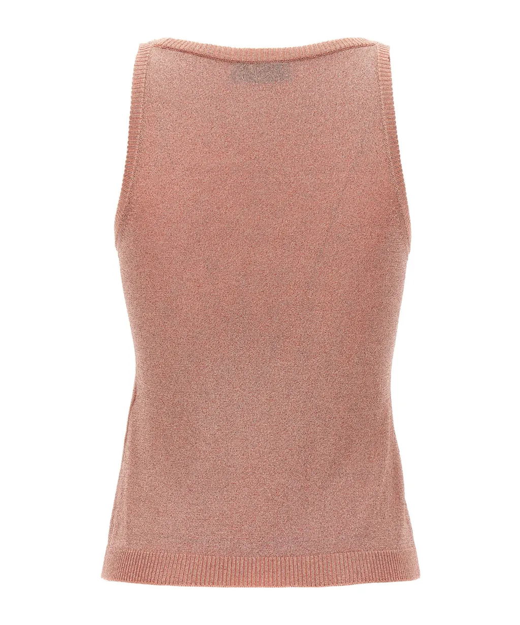 Sleeveless Knitted Lurex Tank Top