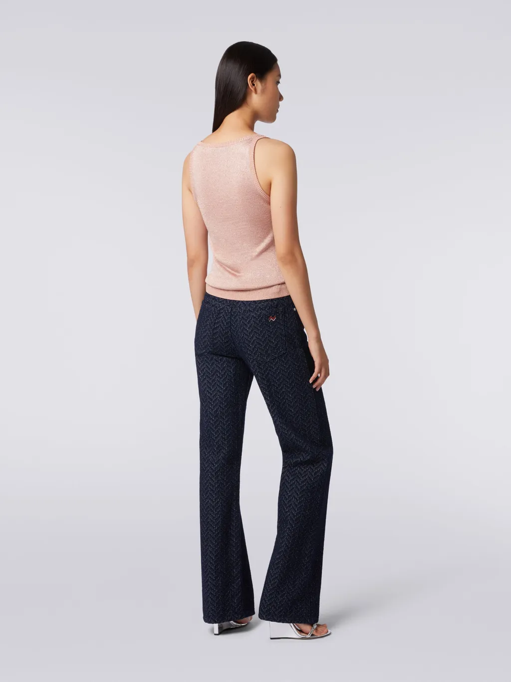 Sleeveless Knitted Lurex Tank Top
