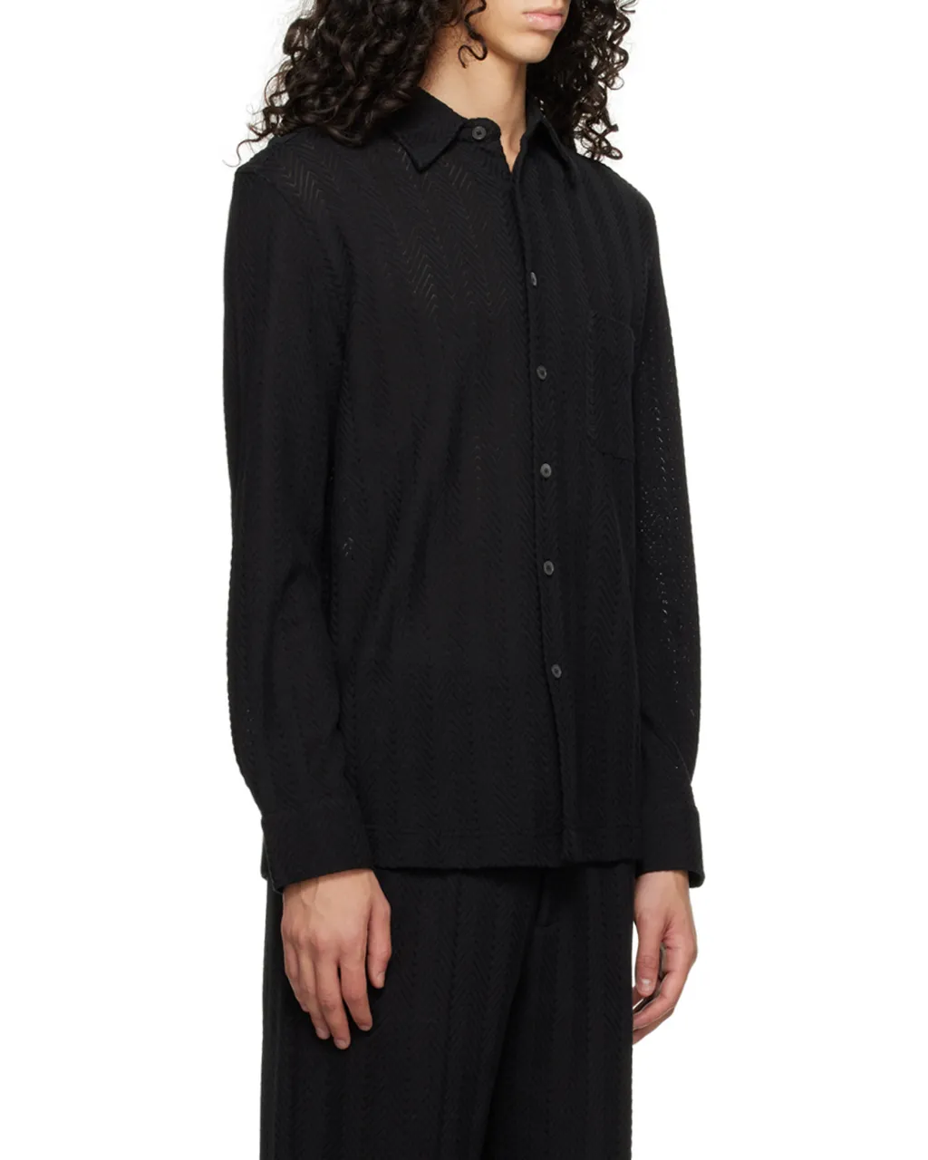 Lapel Jacquard Shirt