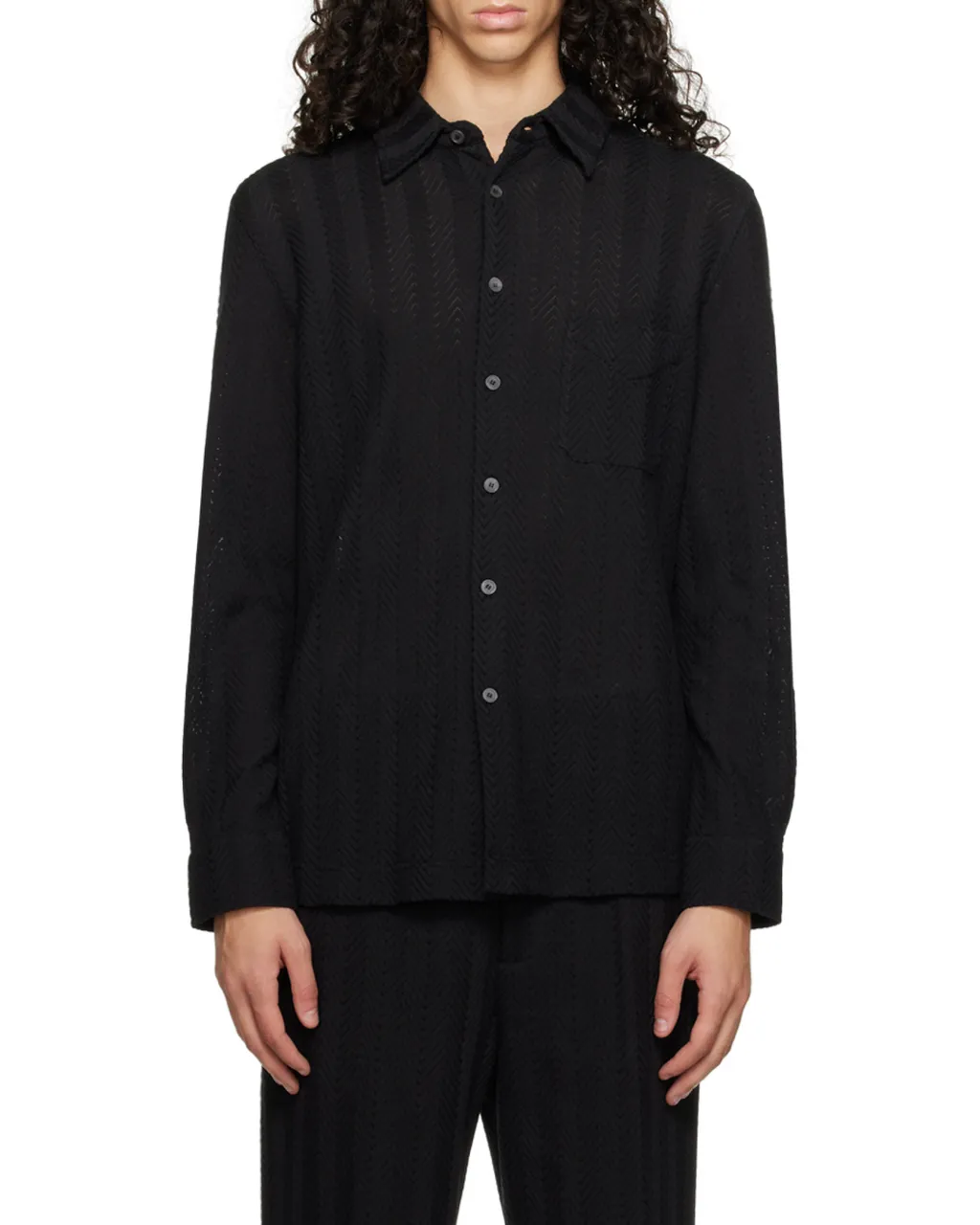 Lapel Jacquard Shirt