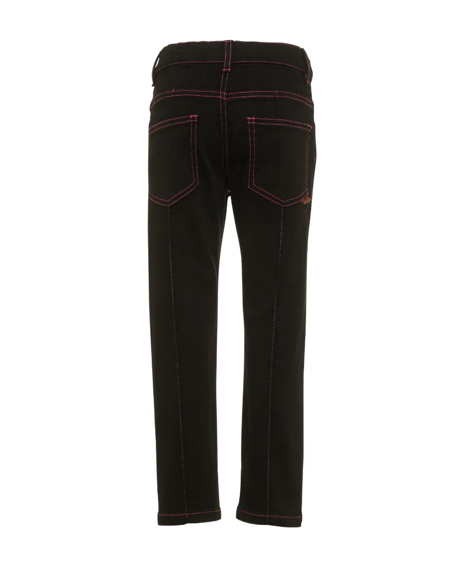 Zigzag Embroidered Slim-Fit Jeans