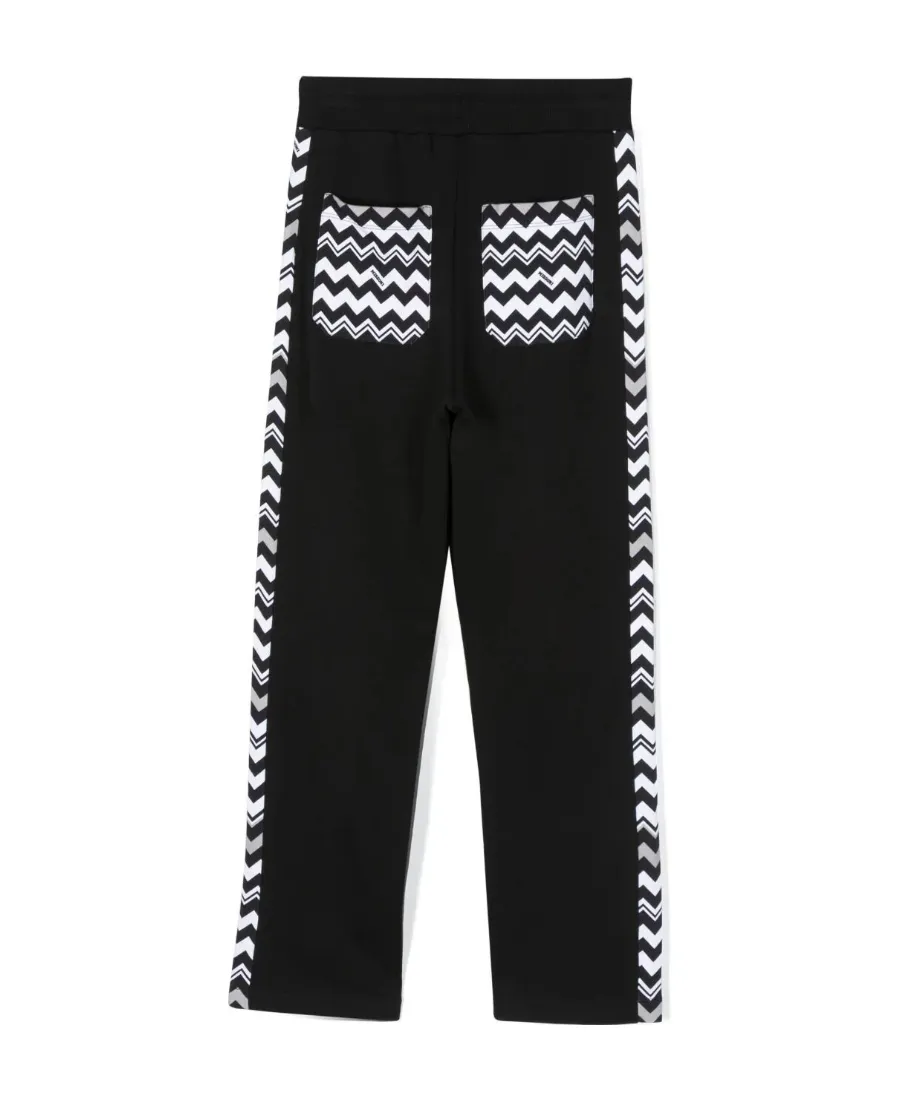 Zig-Zag Print Cotton-Fleece Track Pants