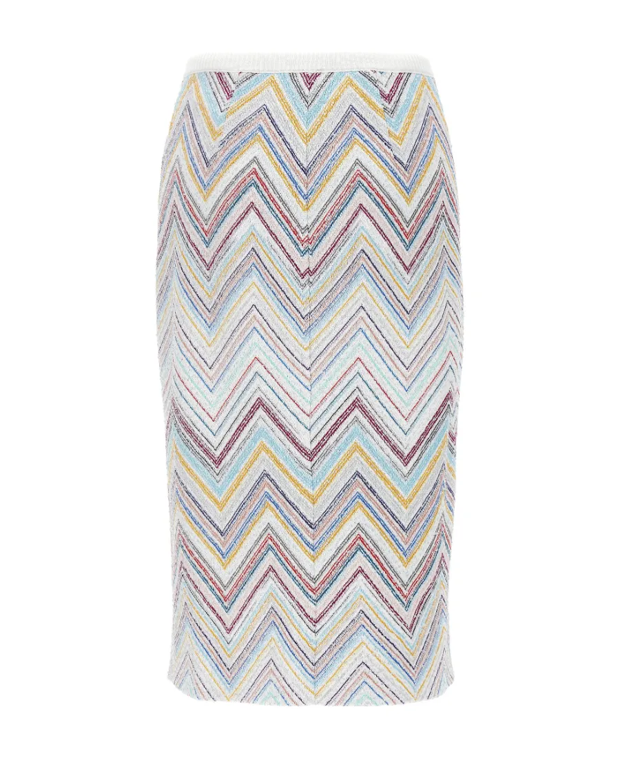 Zigzag-Woven Pencil Skirt