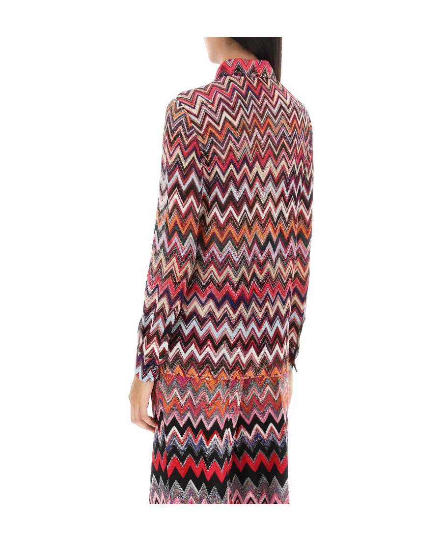 Zigzag-Pattern Long-Sleeved Shirt