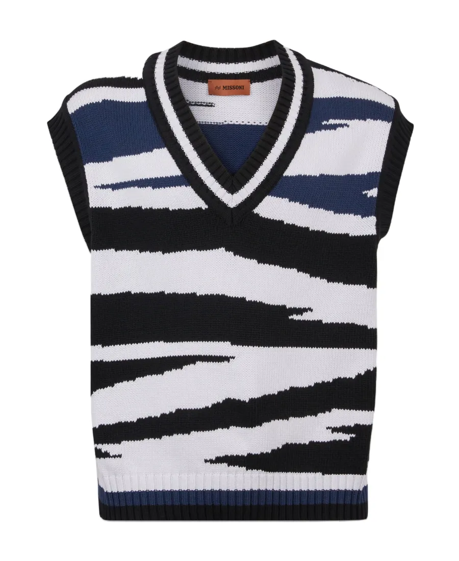 Graphic-Print V-Neck Vest