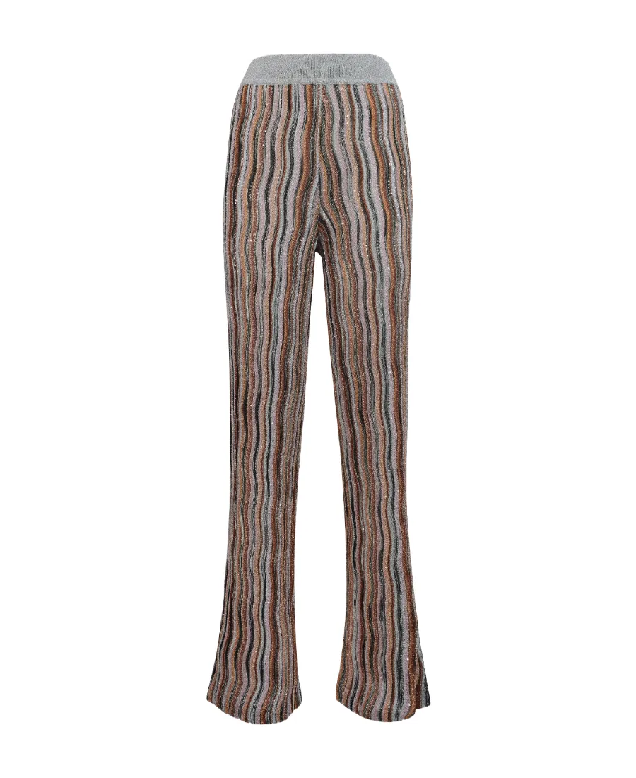 Zigzag Sequined Flared Trousers