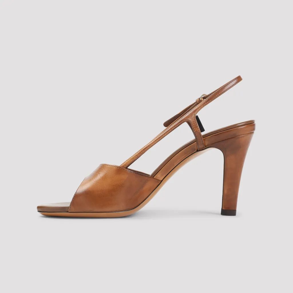 85Mm Sling-Back Leather Sandals