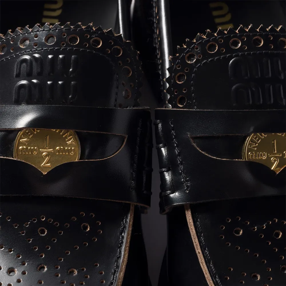 Perforated Coin-Detailed Loafers