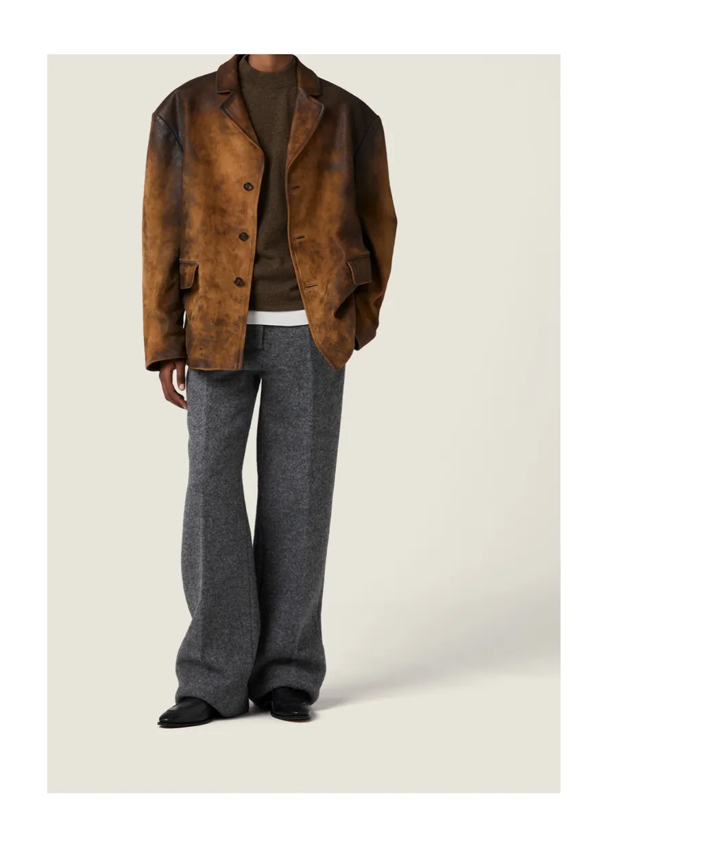 Waxed Suede Leather Jacket