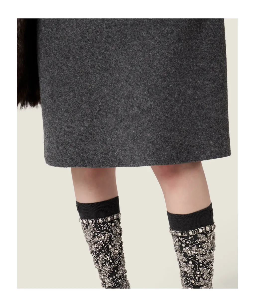 Zip-Up Midi Skirt