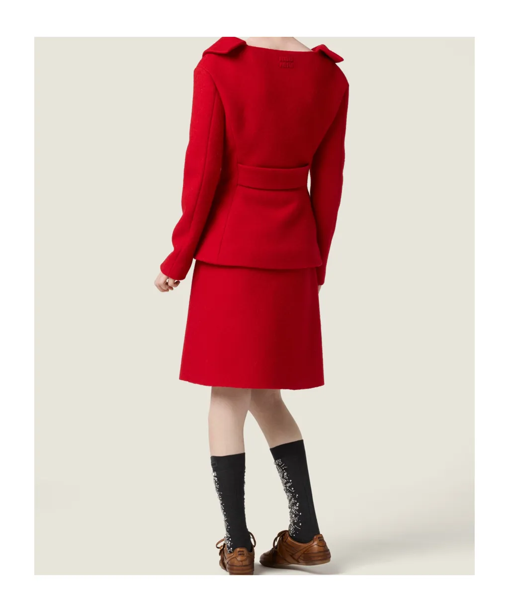 Zip-Up Midi Skirt