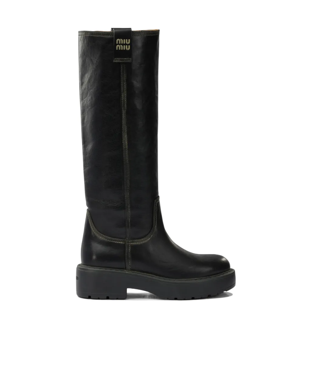 Round-Toe Slip-On Boots