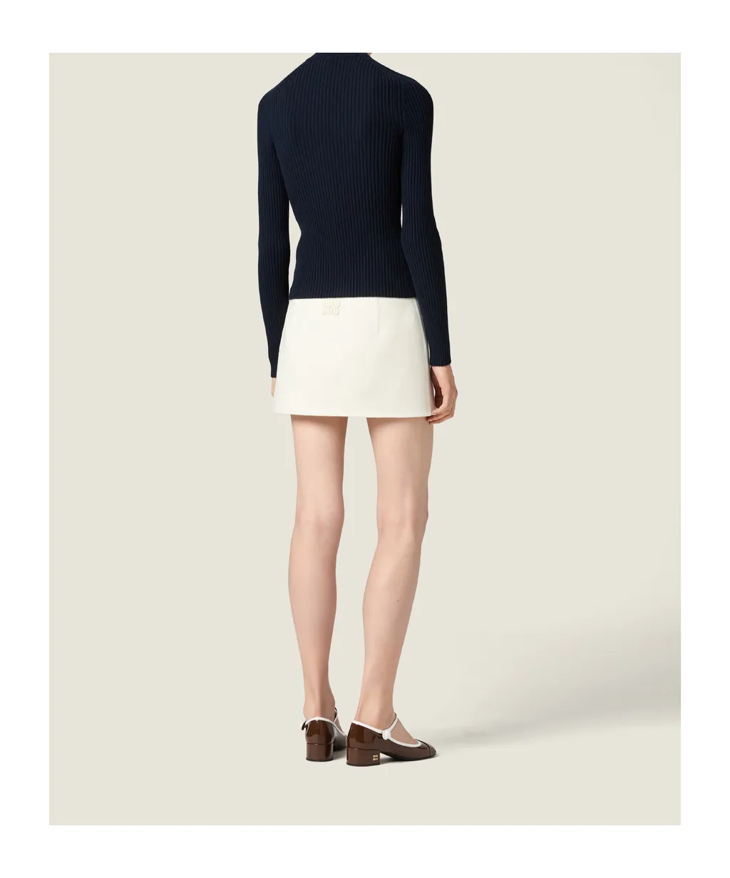 Cashmere And Leather Zipper Cardigan