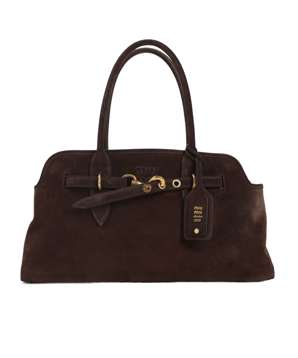 Aventure Suede Buckle-Fastening Tote Bag