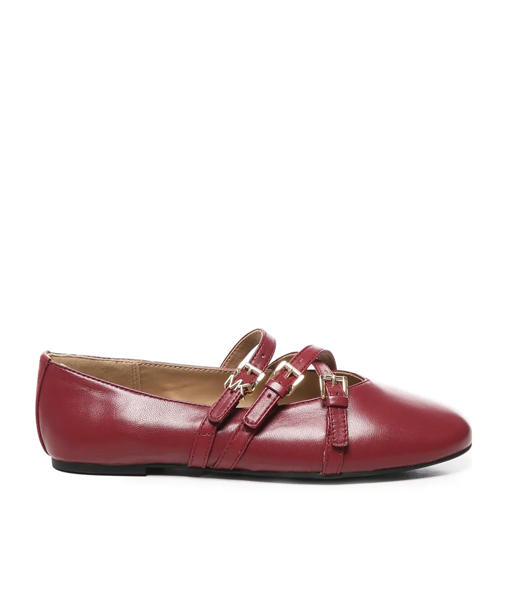 Buckled-Straps Ballet Flats