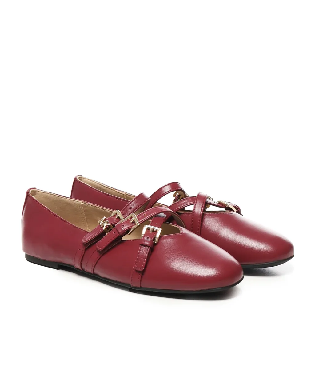 Buckled-Straps Ballet Flats