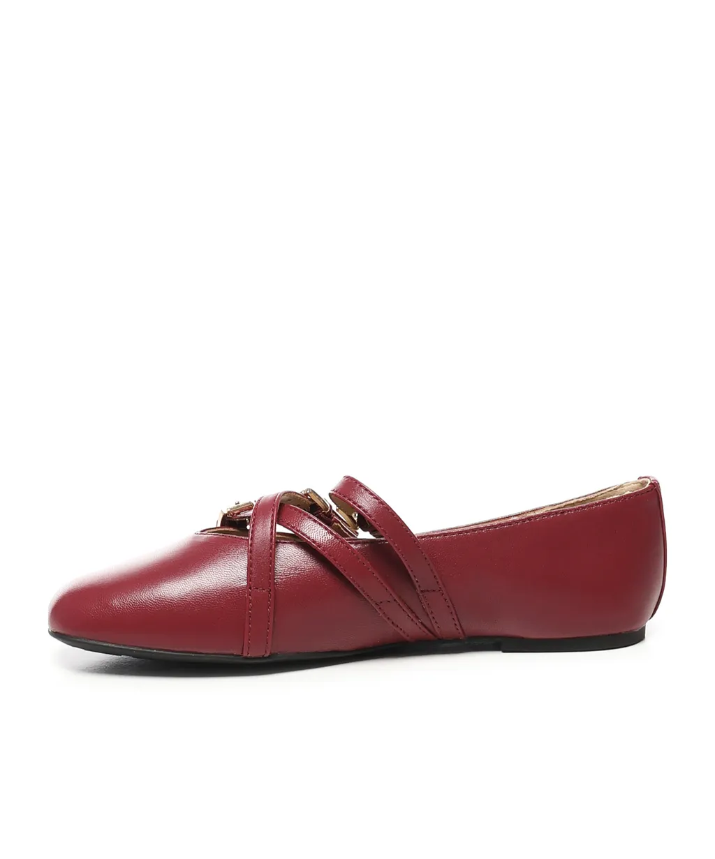 Buckled-Straps Ballet Flats