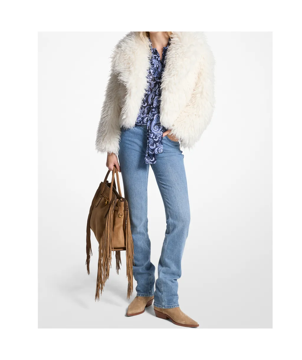 Cropped Faux Fur Jacket