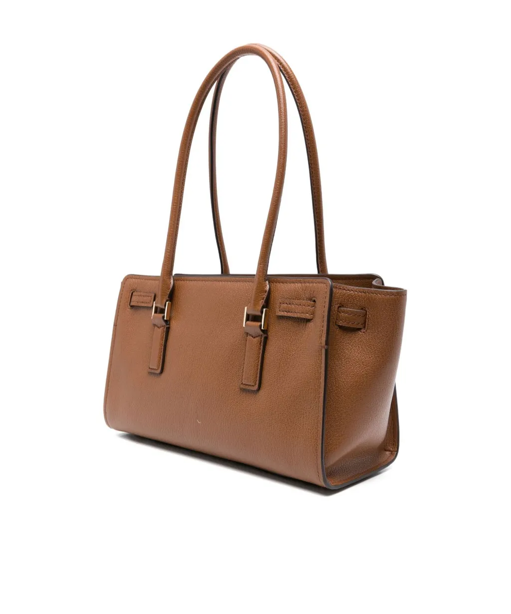 Top-Handle Leather Shoulder Bag