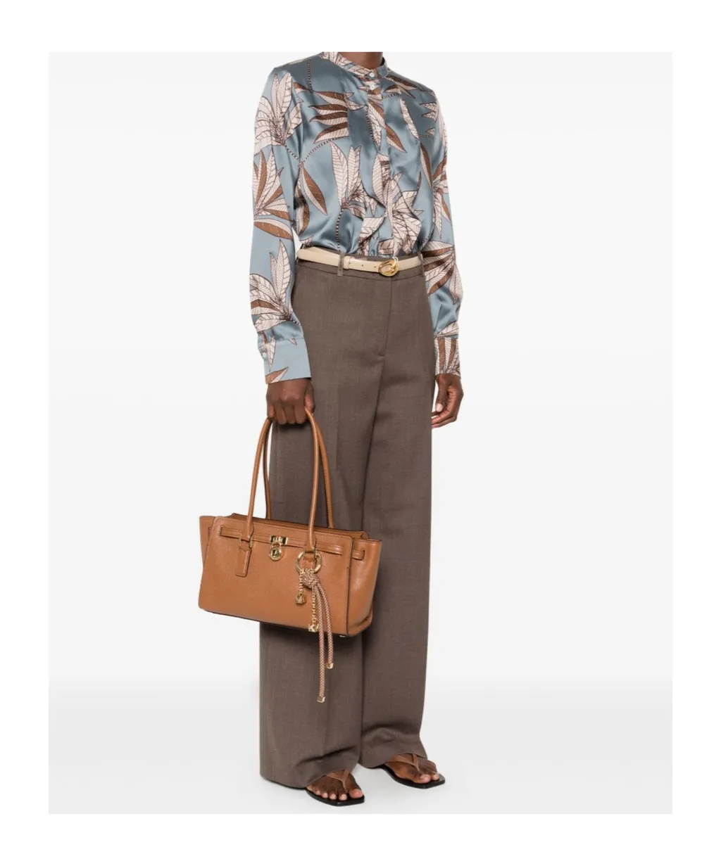 Top-Handle Leather Shoulder Bag