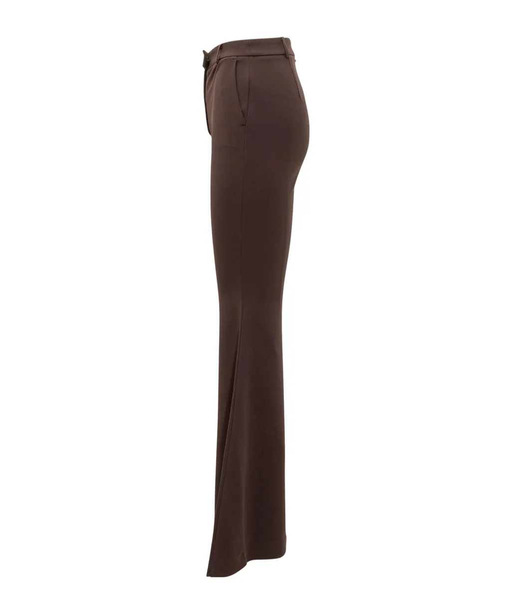 Belt-Loops Flared Trousers