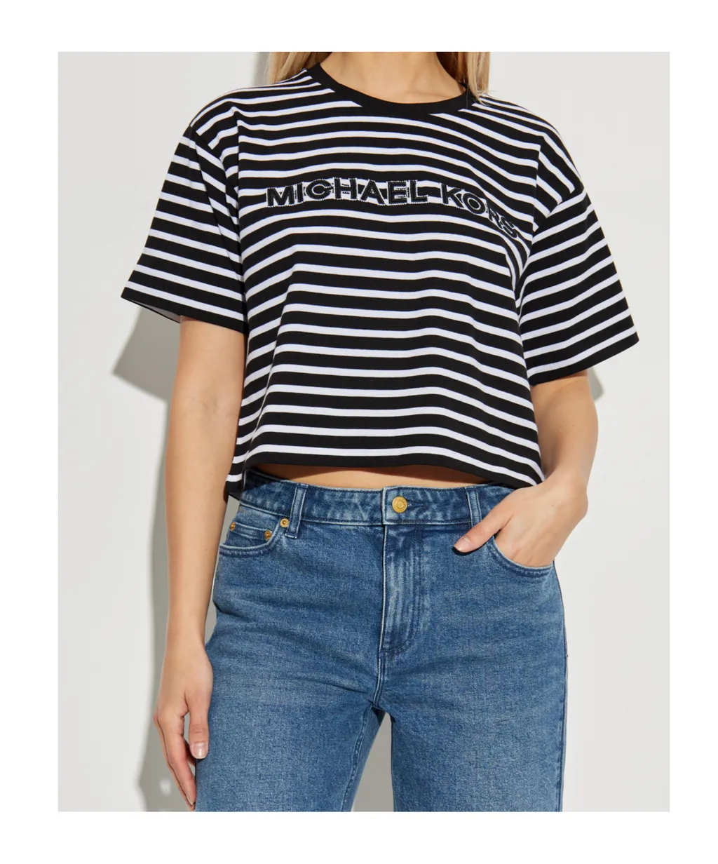 Striped Logo Patch T-Shirt