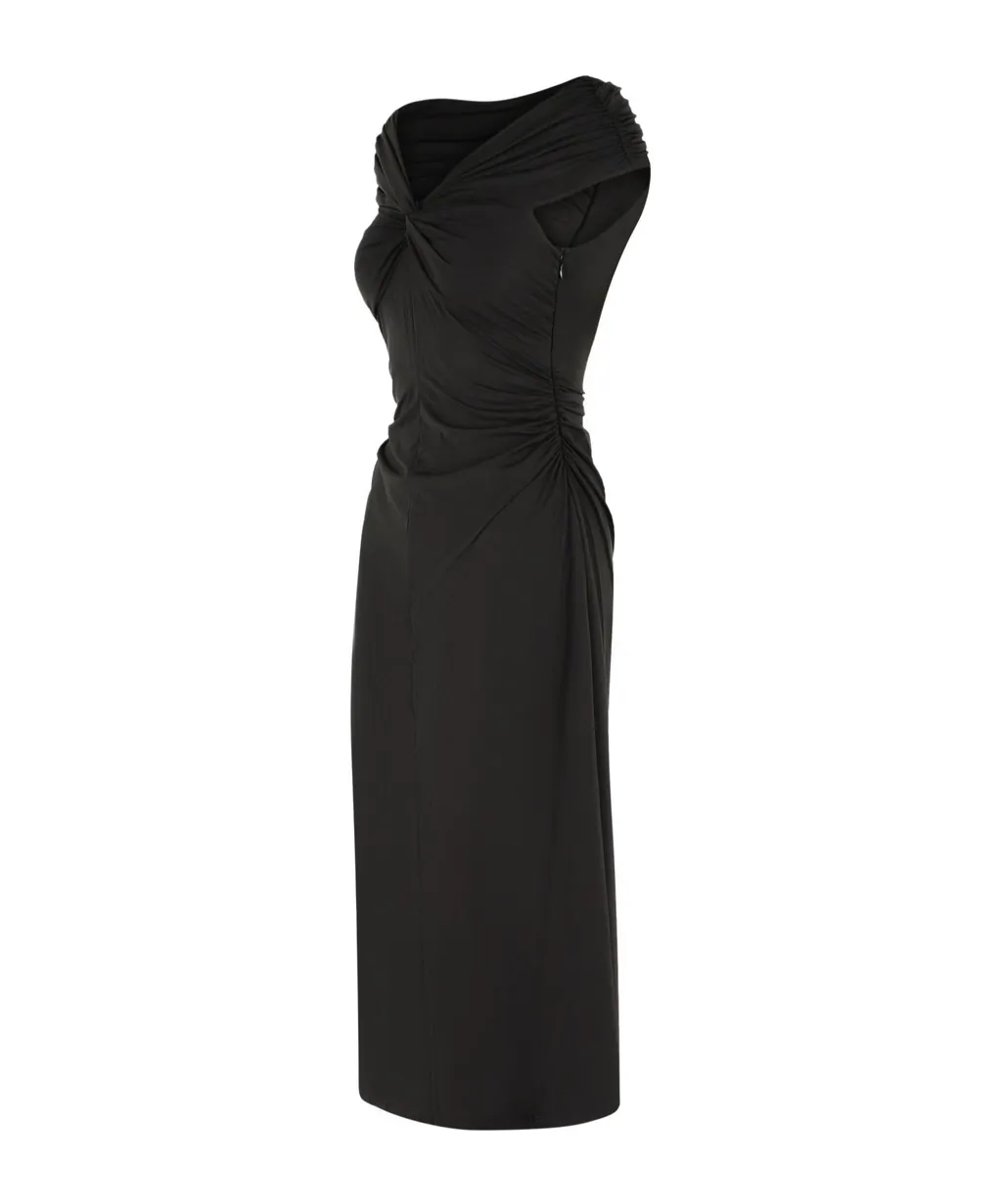 Stretch Off-The-Shoulder Midi Dress