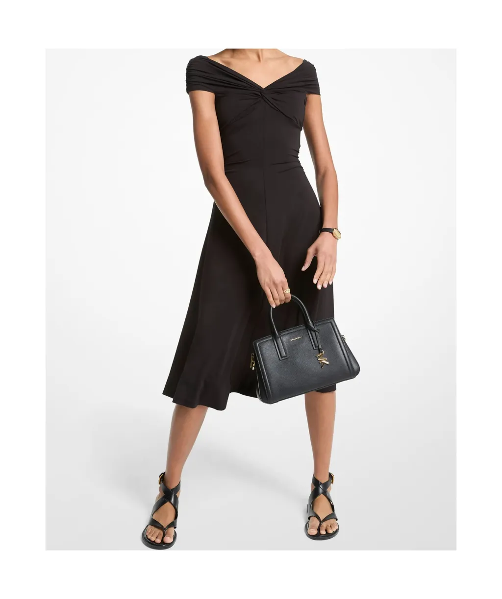 Stretch Off-The-Shoulder Midi Dress