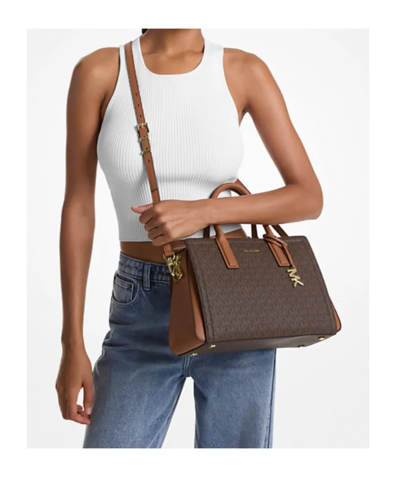 Laila Medium Signature Logo Satchel