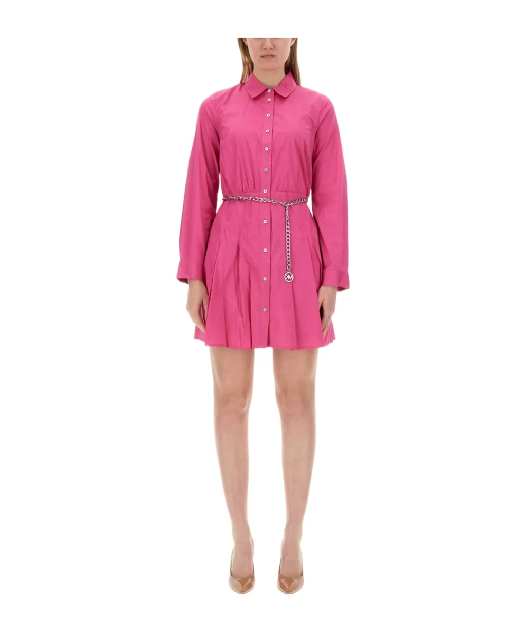 Belted Mini Shirt Dress