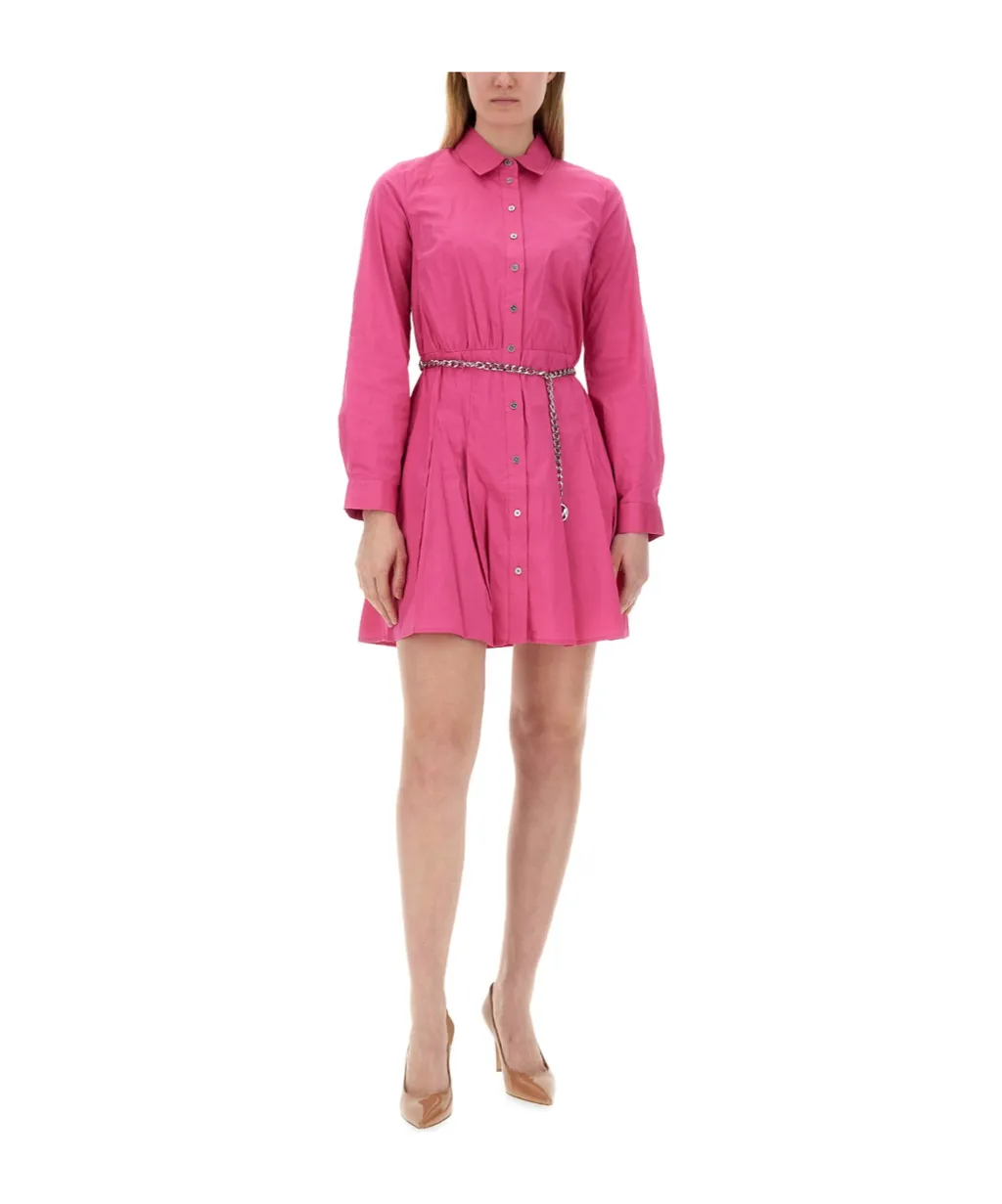 Belted Mini Shirt Dress