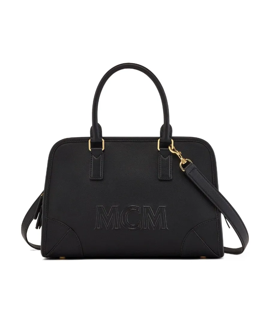 Medium Logo Embossed Aren Boston Bag