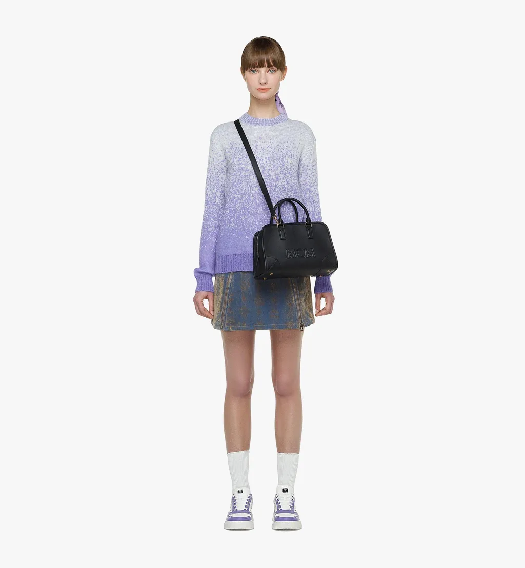 Medium Logo Embossed Aren Boston Bag