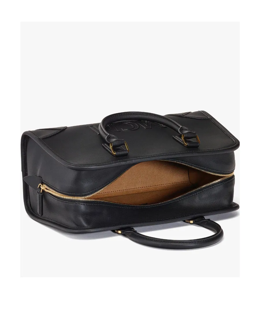 Medium Logo Embossed Aren Boston Bag