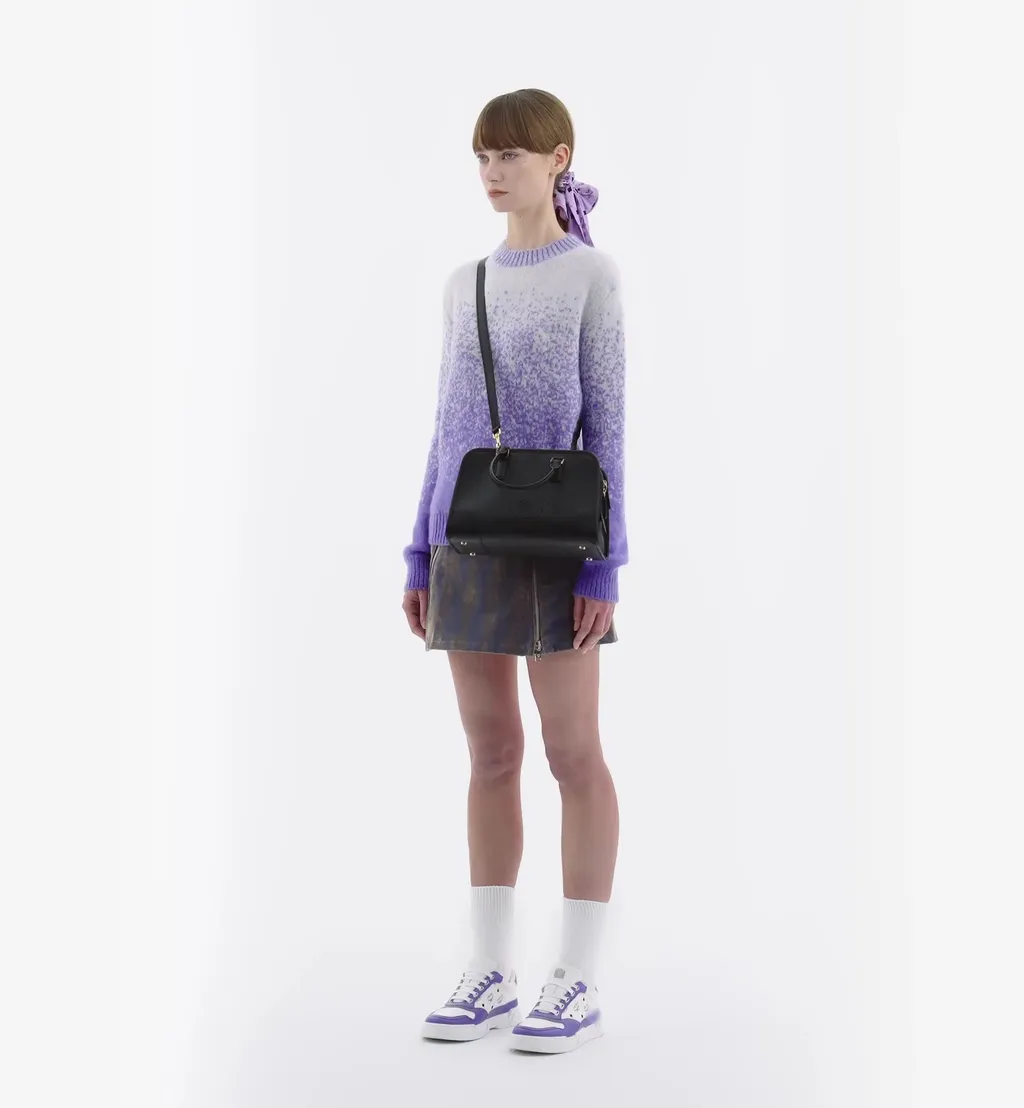 Medium Logo Embossed Aren Boston Bag