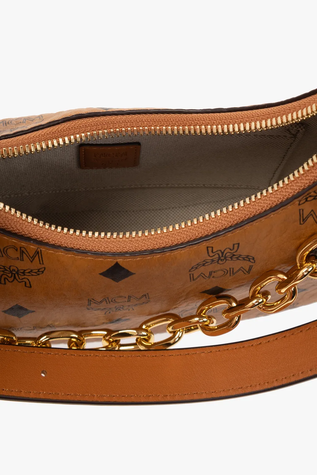 Aren Crescent Zipped Small Shoulder Bag
