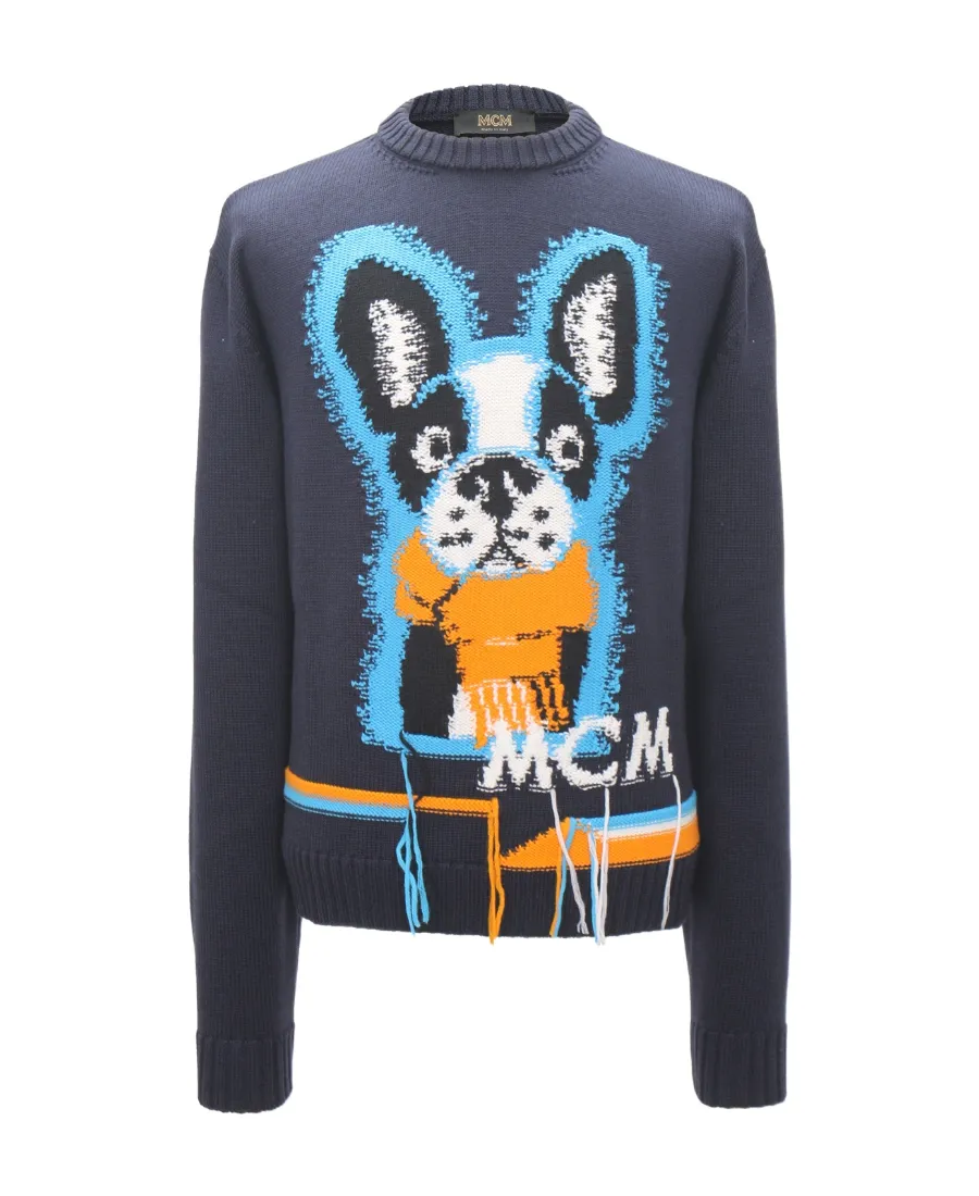 Pattern Logo Embroidered Sweater
